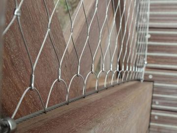 Virola e malha de aço inoxidável atada da balaustrada do fio de corda para a rede da cerca do jardim da segurança